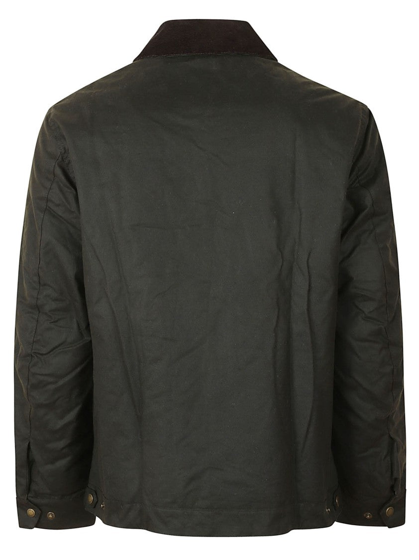 Barbour Weather-Resistant Waxed Cotton Jacket With Corduroy Collar