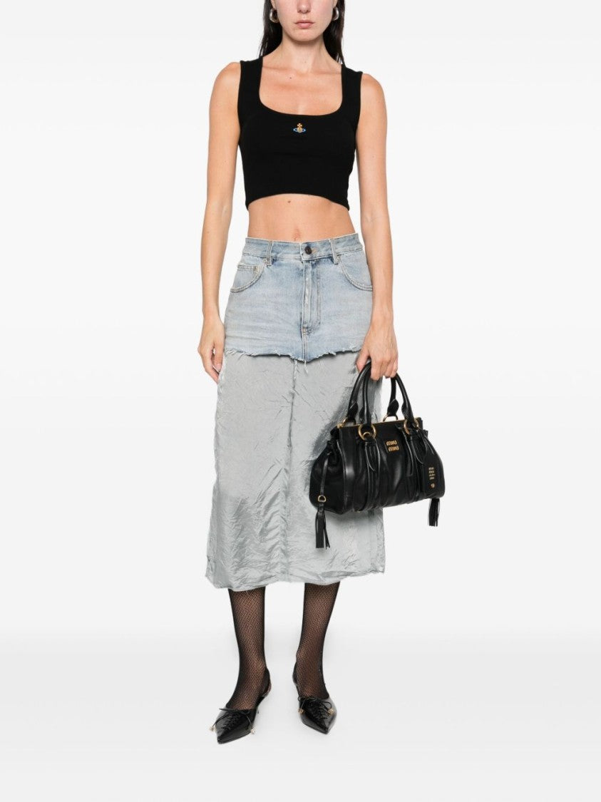 Vivienne Westwood Black Ribbed Sleeveless Small Orb Top