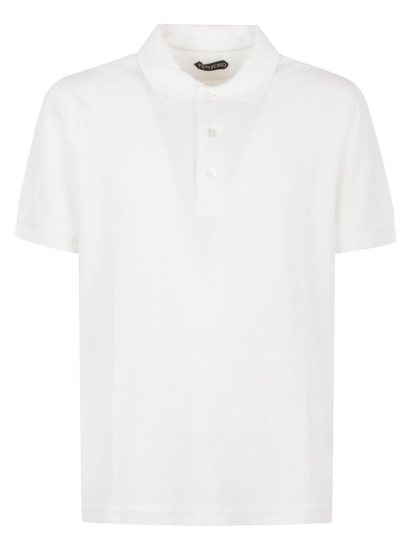Tom Ford Piquet Polo Shirt With Traditional Collar And Button Placket