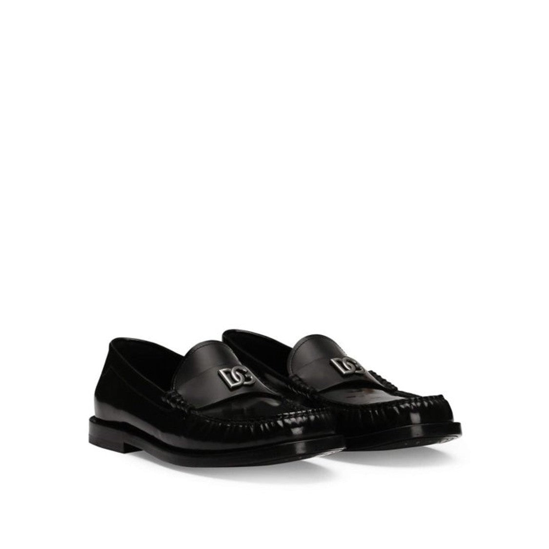 Dolce & Gabbana Leather Logo Loafers