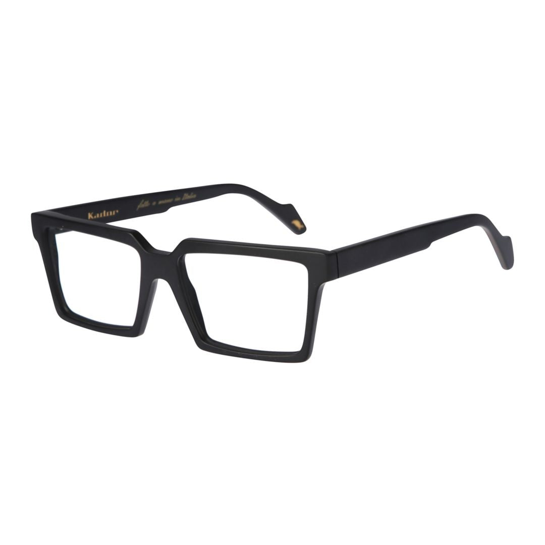 Kador Black Pierre Matte Minimalist Rectangular Eyeglasses