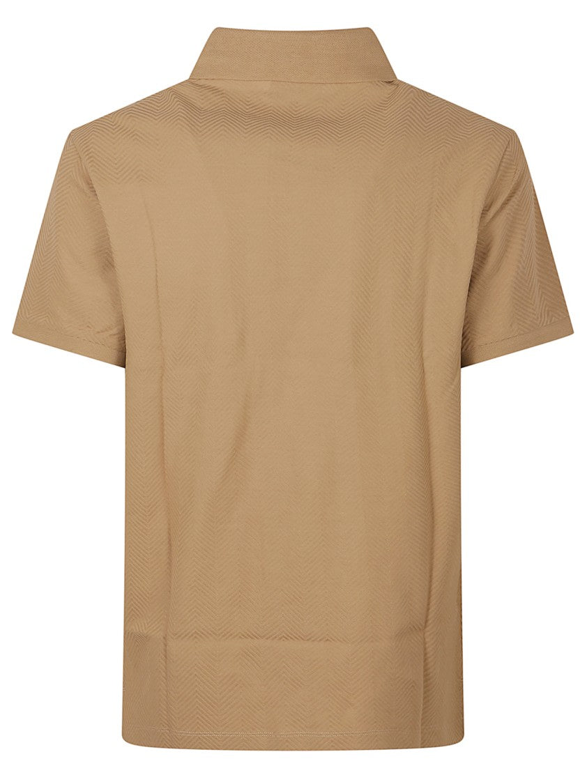Emporio Armani Polo Shirt With Textured Pattern And Classic Collar