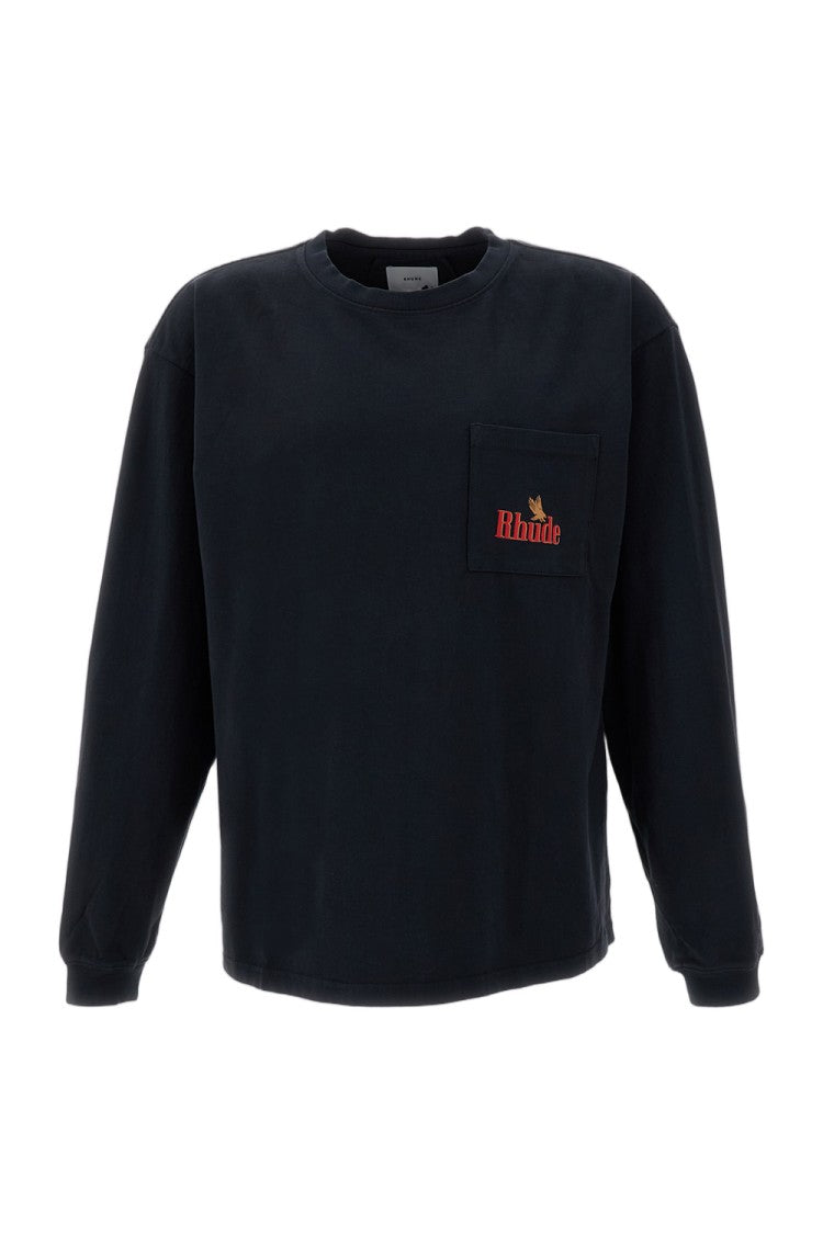 Rhude Black American Spirit Pocket Long Sleeve T-Shirt
