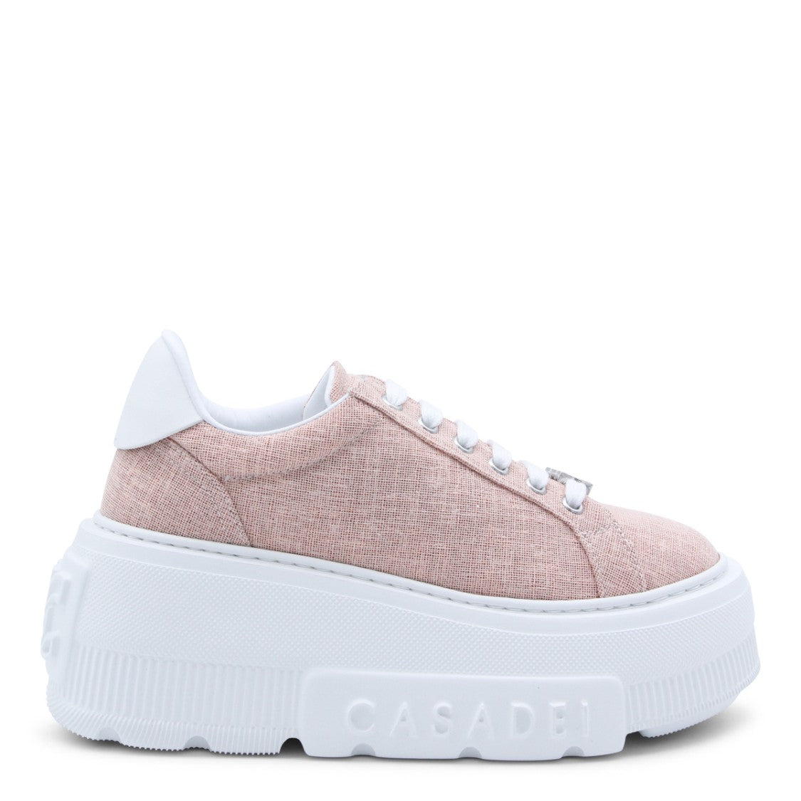 Casadei Textured Pink Nexus Solar Eclipse Sneakers With Rhinestone Detail