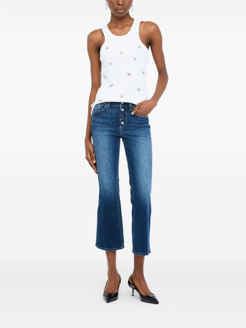 Liu Jo Mid-Rise Cropped Jeans With Flared Legs