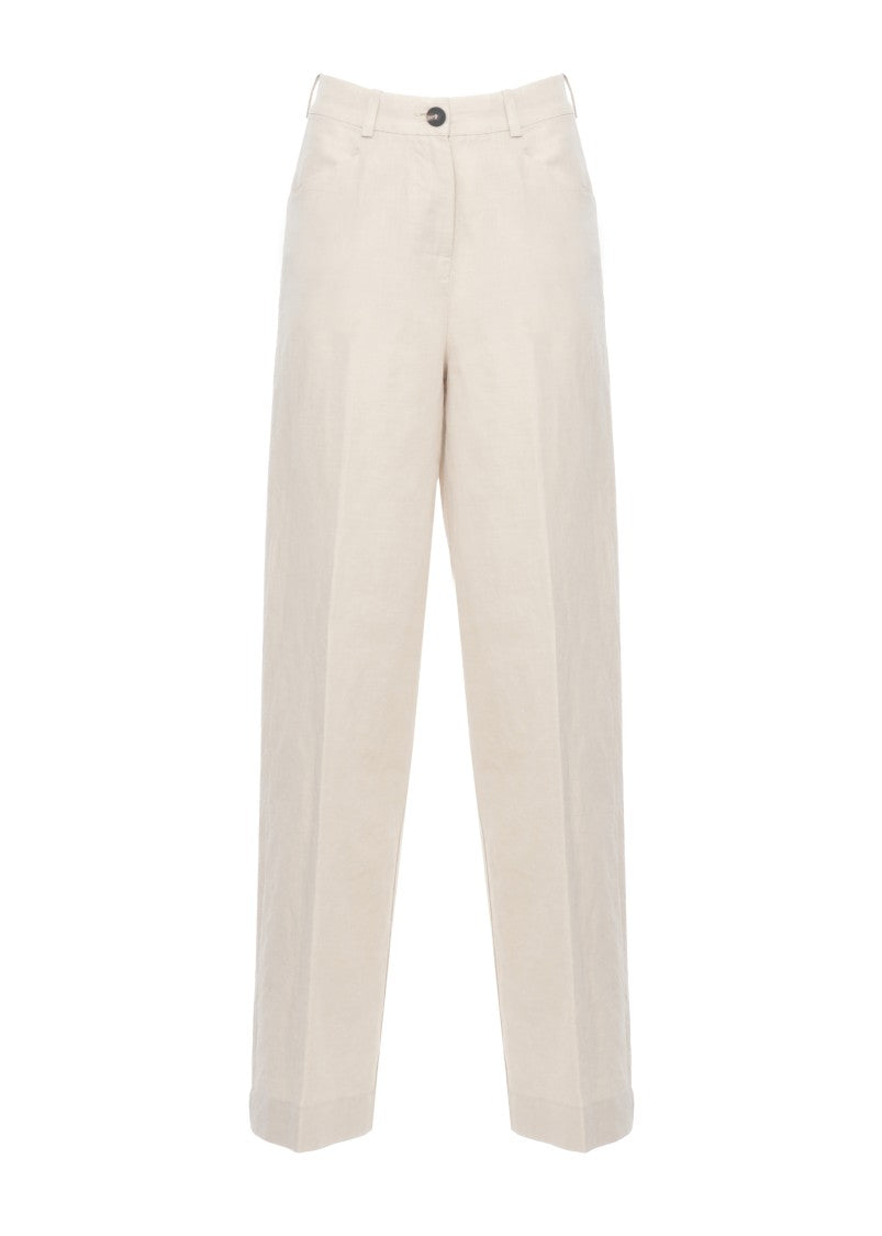 Rrd Ivory Lynco Livia Viscose-Linen Wide-Leg Pants