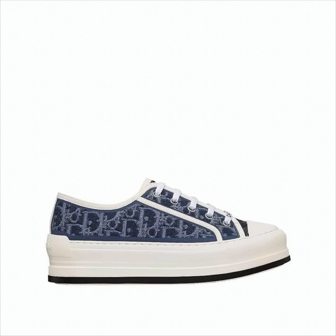 Christian Dior Low-Top Sneakers With Navy Pattern And White Trim