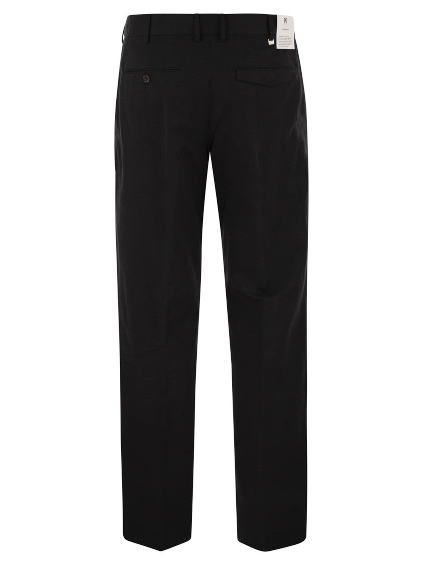 Pt Torino Michael - Straight-Leg Cotton Linen Trousers
