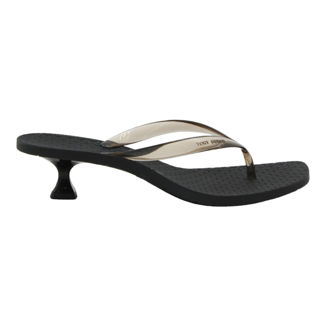 Tory Burch Translucent Strap Sandals With Textured Black Sole