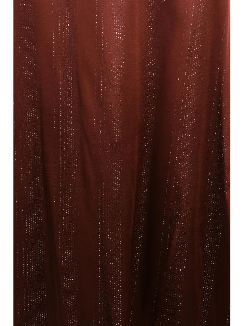 Forte Forte Brown Acetate-Blend Lamé Satin Dress