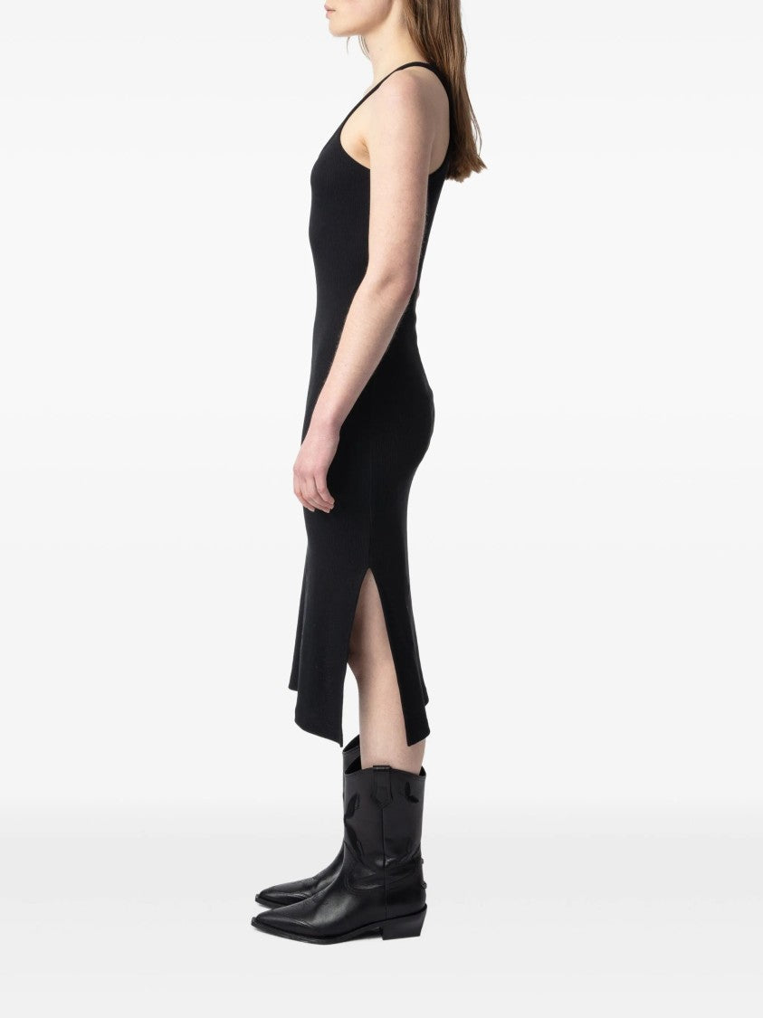 Zadig & Voltaire Fitted Black Midi Dress