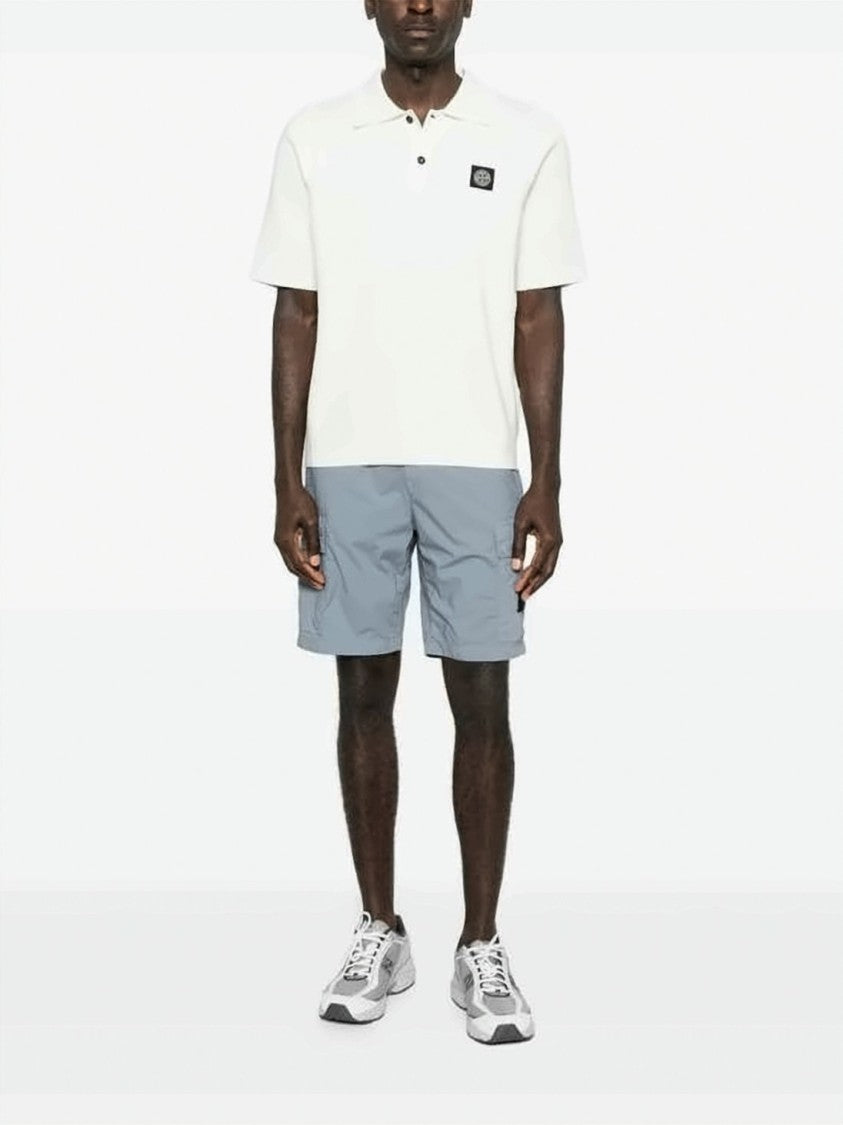 Stone Island Relaxed Fit White Polo Shirt