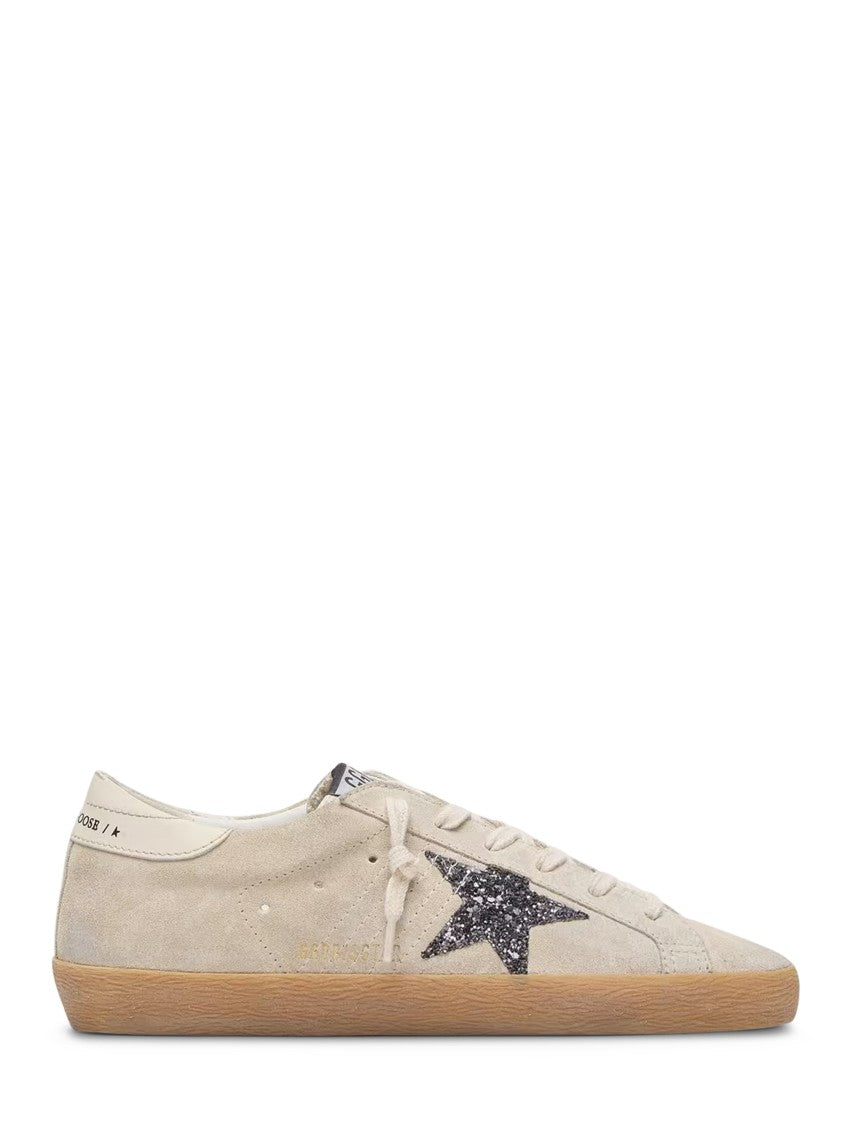 Golden Goose Suede Upper Sneakers With Glitter Star Detail