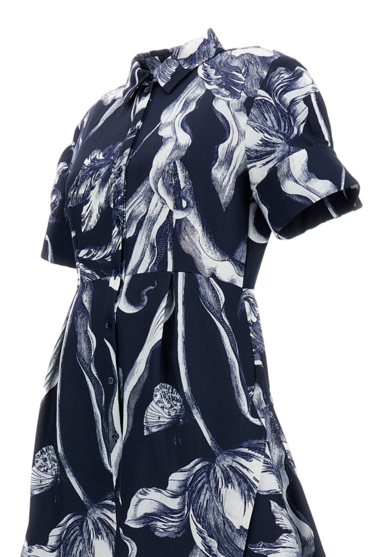 Erdem Knee-Length Mini Shirt Dress With Botanical Garden Print