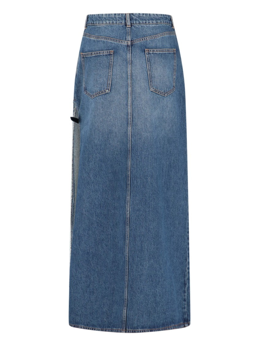 Coperni Midi Denim Skirt With Side Slit
