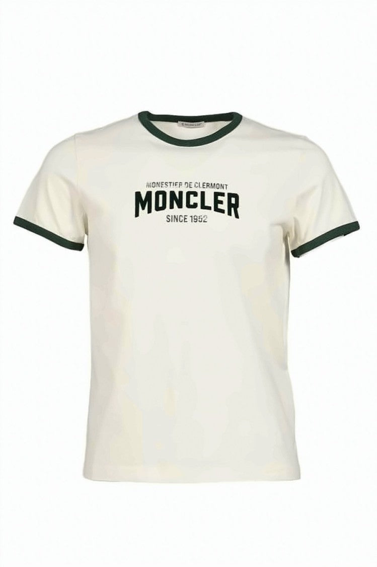 Moncler Cropped White T-Shirt With Bold Lettering