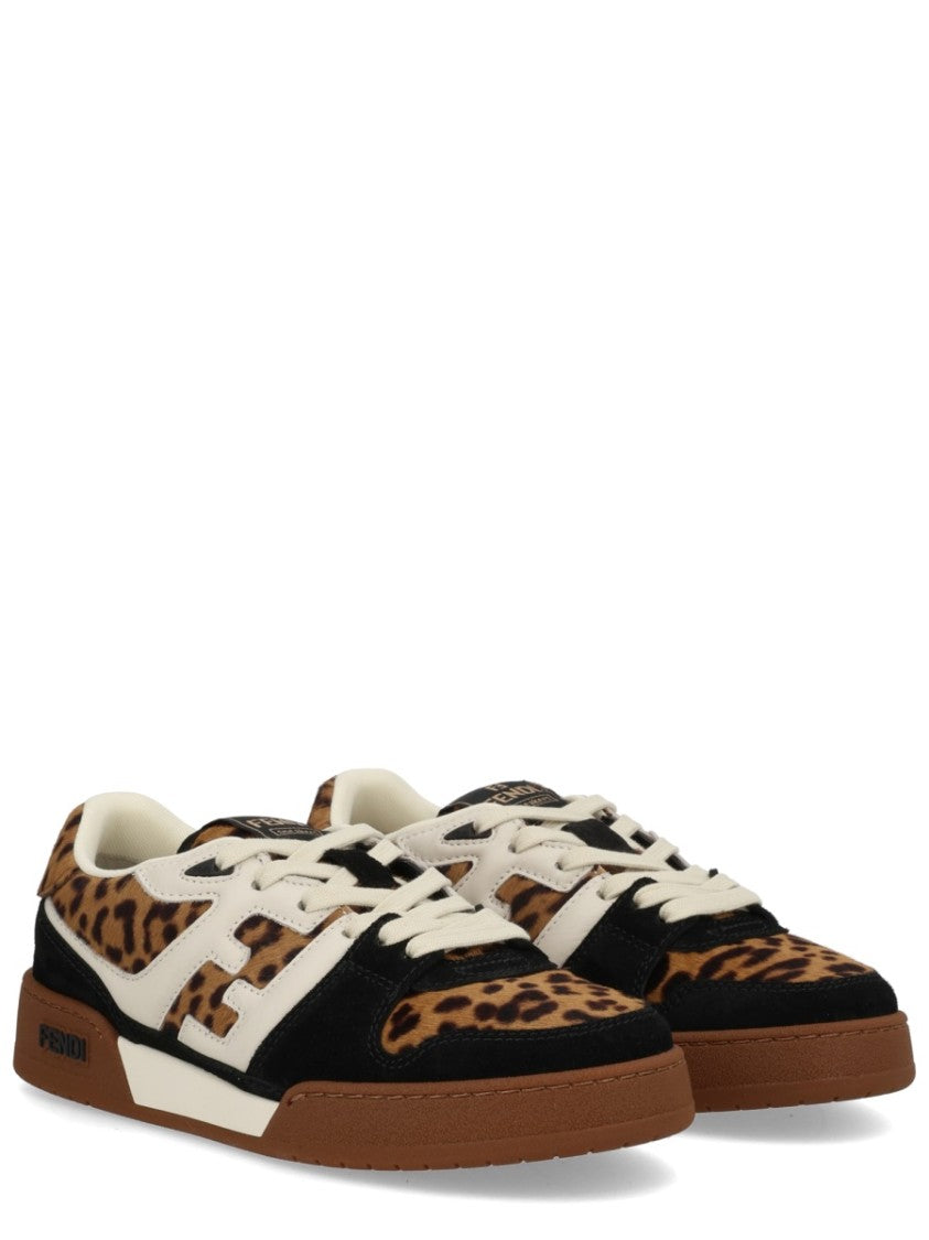 Fendi Leopard Fendi Match Suede Sneakers