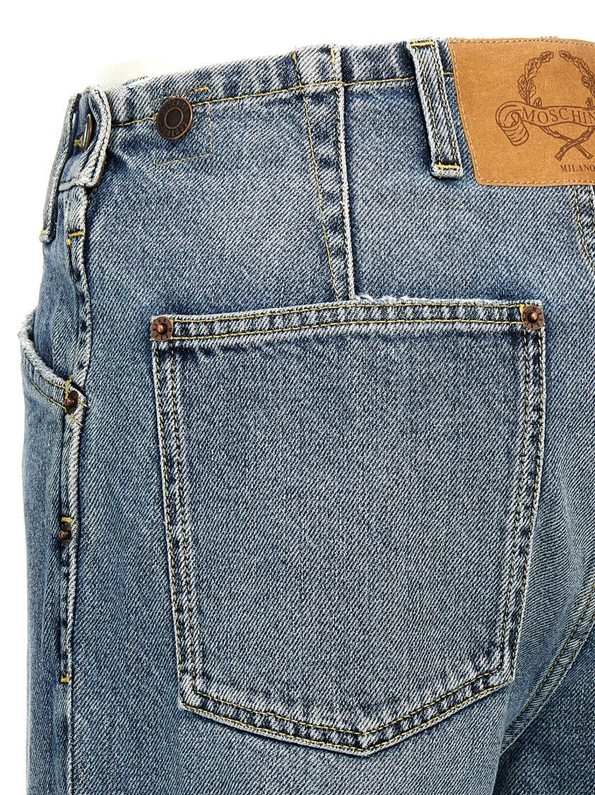 Moschino Mid-Rise Blue Denim Jeans With Five-Pocket Design