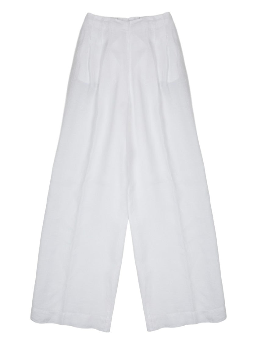 120% Lino Wide-Leg Linen High Waist Pants