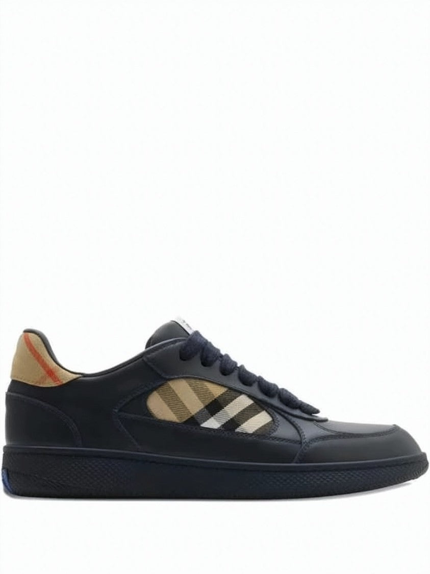 Burberry Low-Top Calf Leather Sneakers With Classic Check Accents
