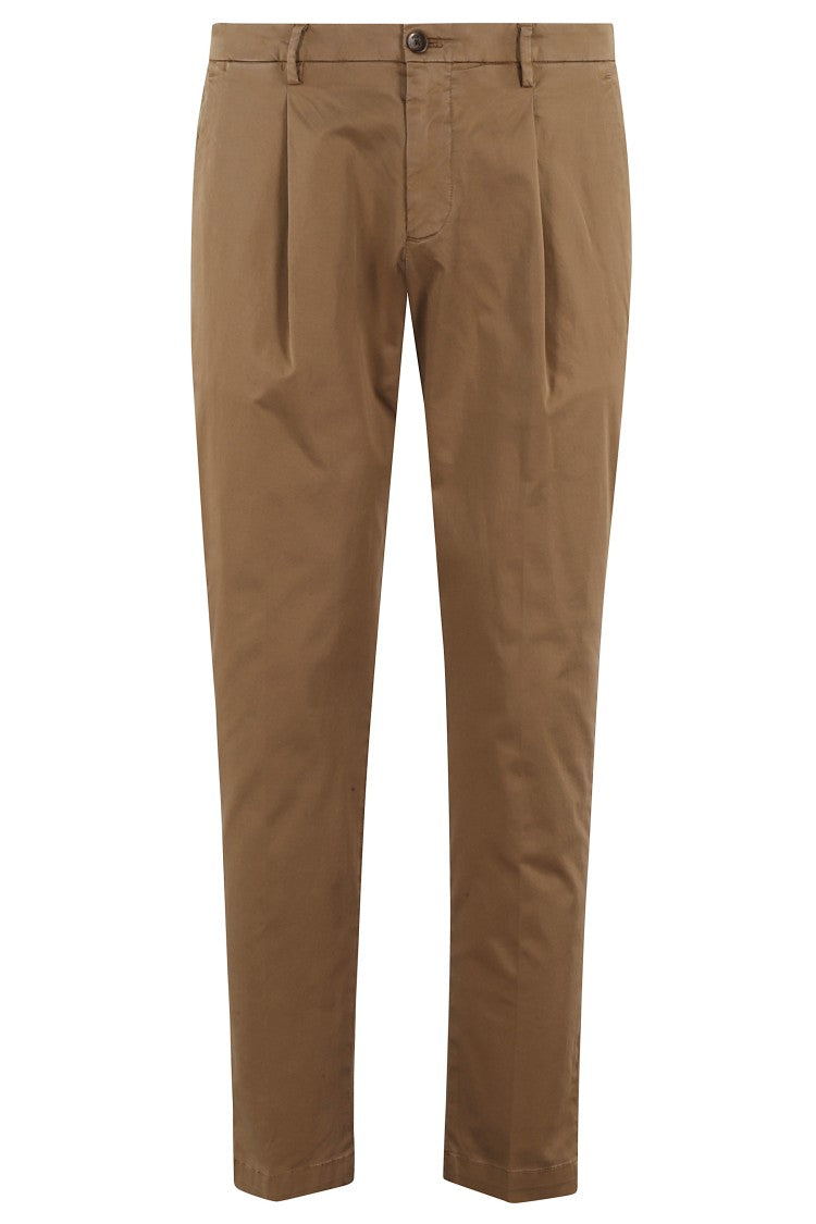 Briglia Brown Tapered Trousers With Pleats And Tailored Fit