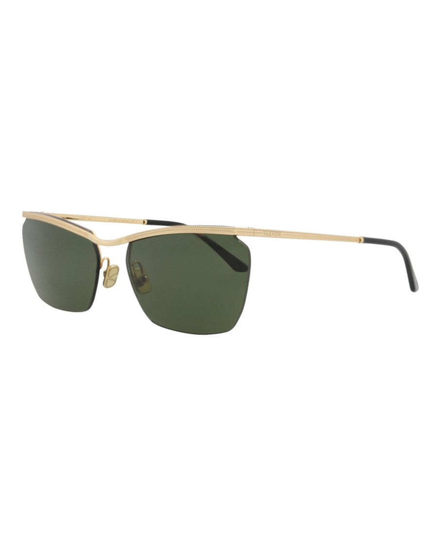 Valentino Square-Frame Metal Sunglasses