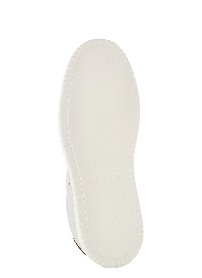 Hogan Ivory Smooth Leather Low-Top Sneakers