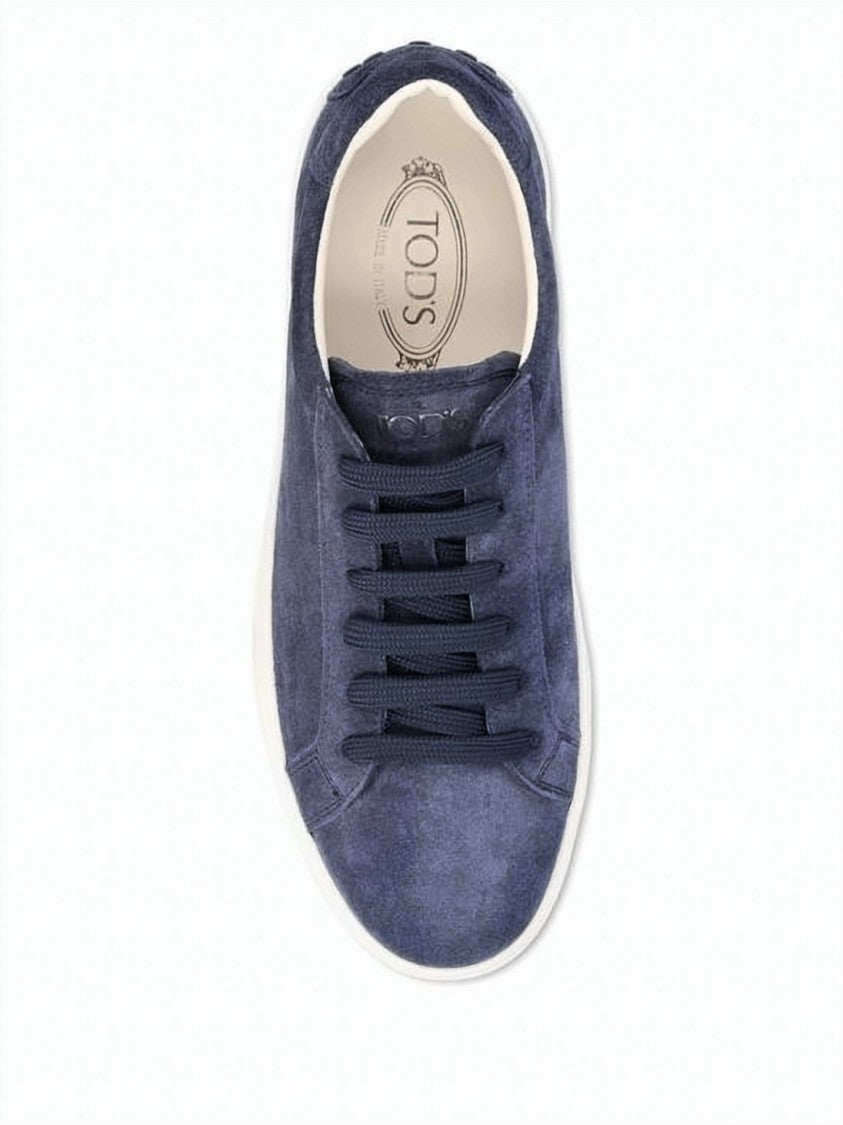 Tod's Low-Top Suede Sneakers With Leather Lining And Textured Sole