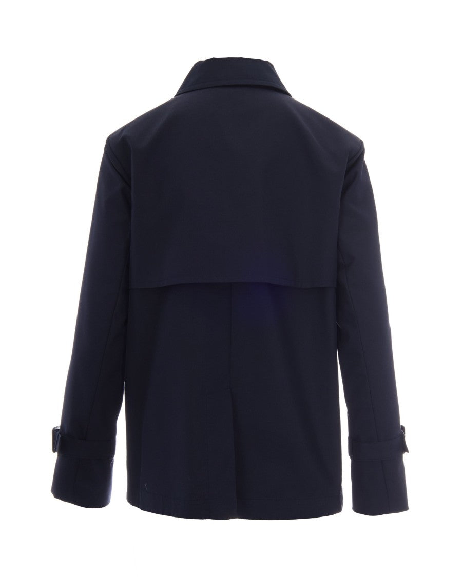 Max Mara Short Double-Breasted Trench Coat In Water-Repellent Gabardine