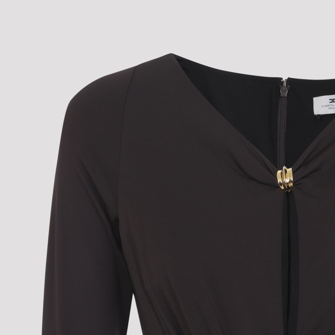 Elisabetta Franchi Dark Chocolate Brown Jersey Brown Gown