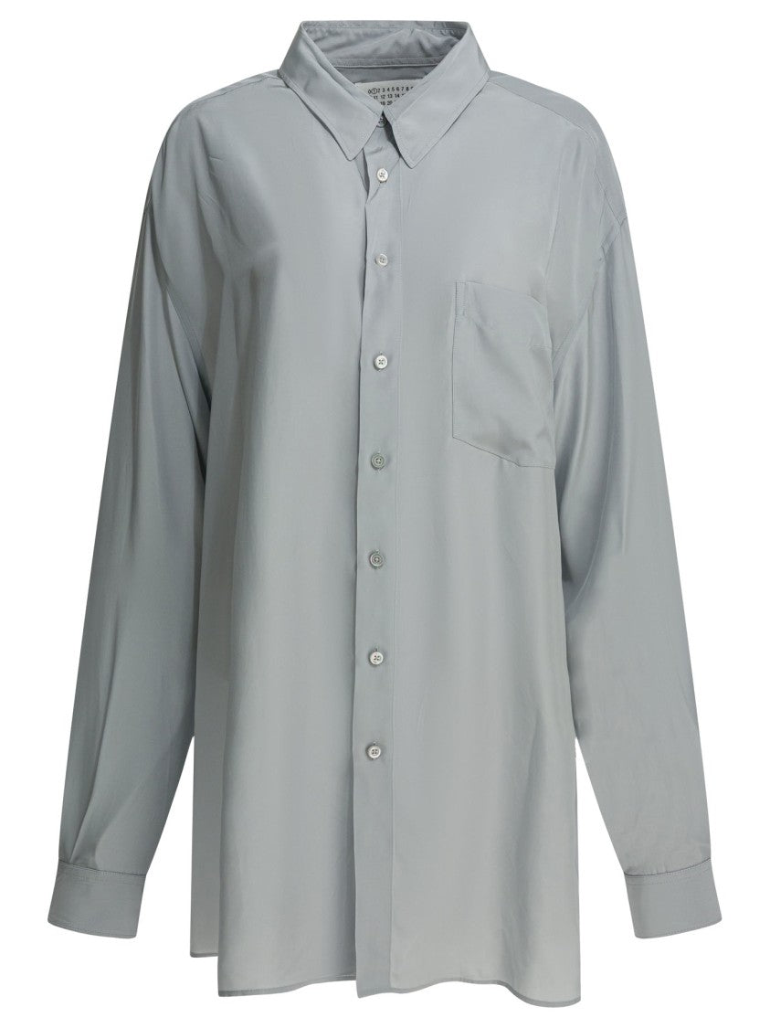 Maison Margiela Soft Viscose-Rayoon Shirt With Classic Collar And Chest Pocket