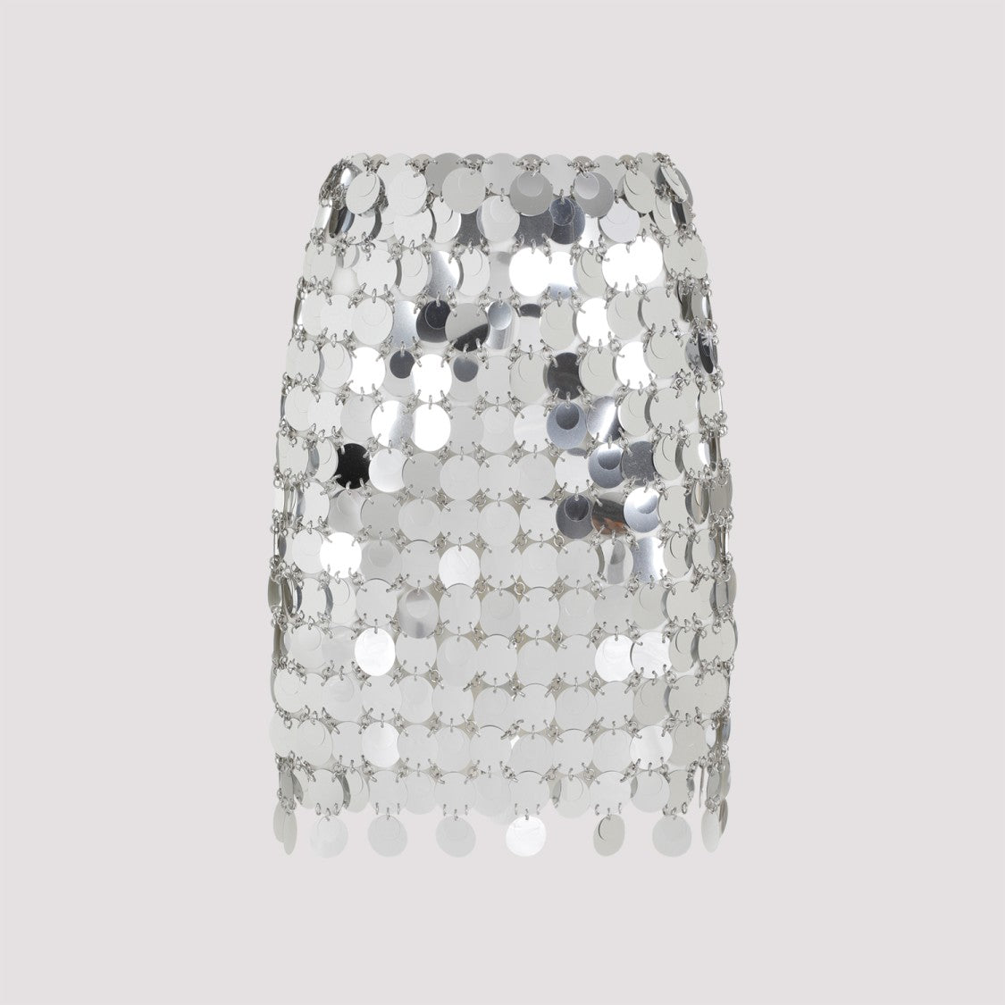 Rabanne Round Sequin Silver Polyester Mini Skirt