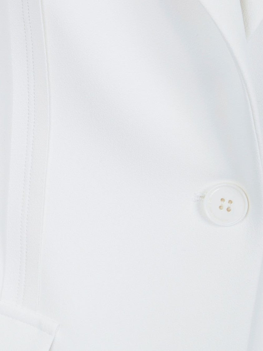 Elisabetta Franchi Tailored White Single-Breasted Jacket With Flap Pockets