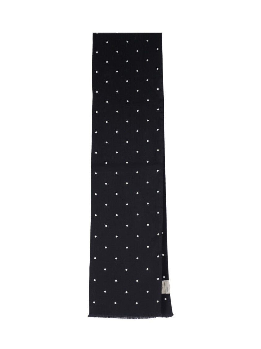 Destin Black Polka Dot Silk Scarf