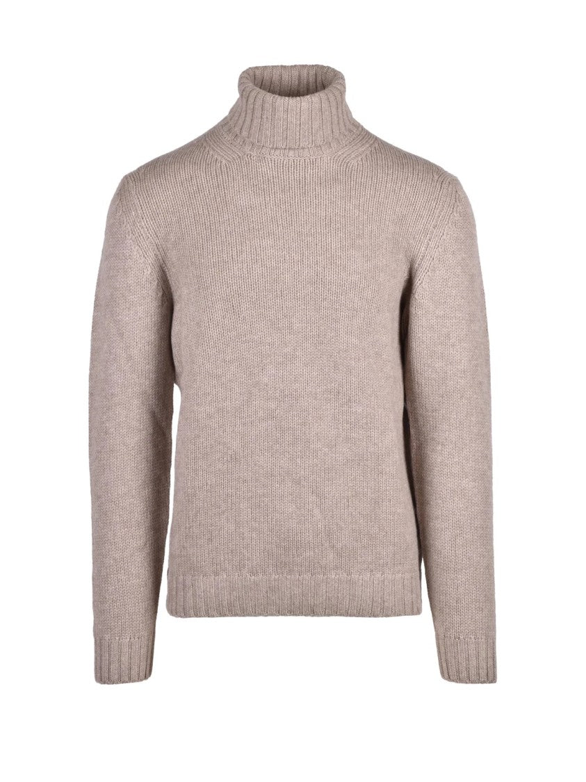 Heritage Beige Wool-Cashmere High-Neck Sweater