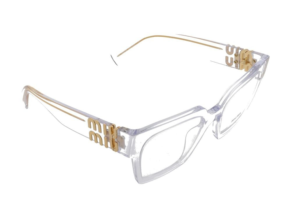 Miu Miu Oversized Gold Accent Square Eyeglasses