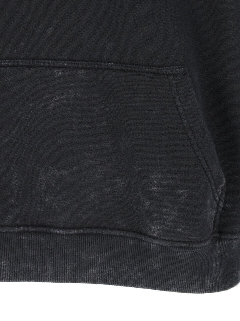 Diesel Distressed Black Hoodie With Metallic Logo