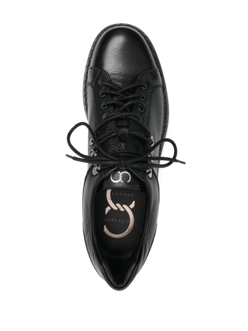 Casadei Textured Leather Trainers With Rubber Sole