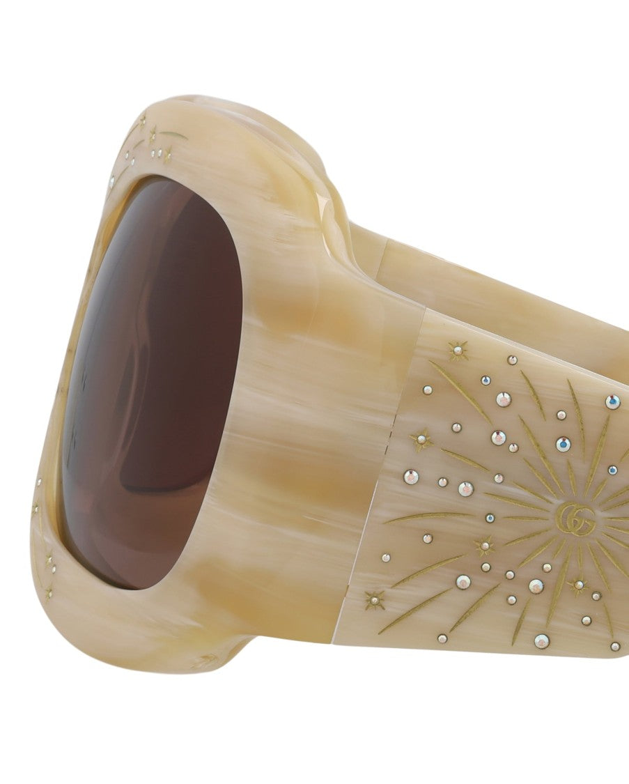 Gucci Shield-Frame Acetate Sunglasses