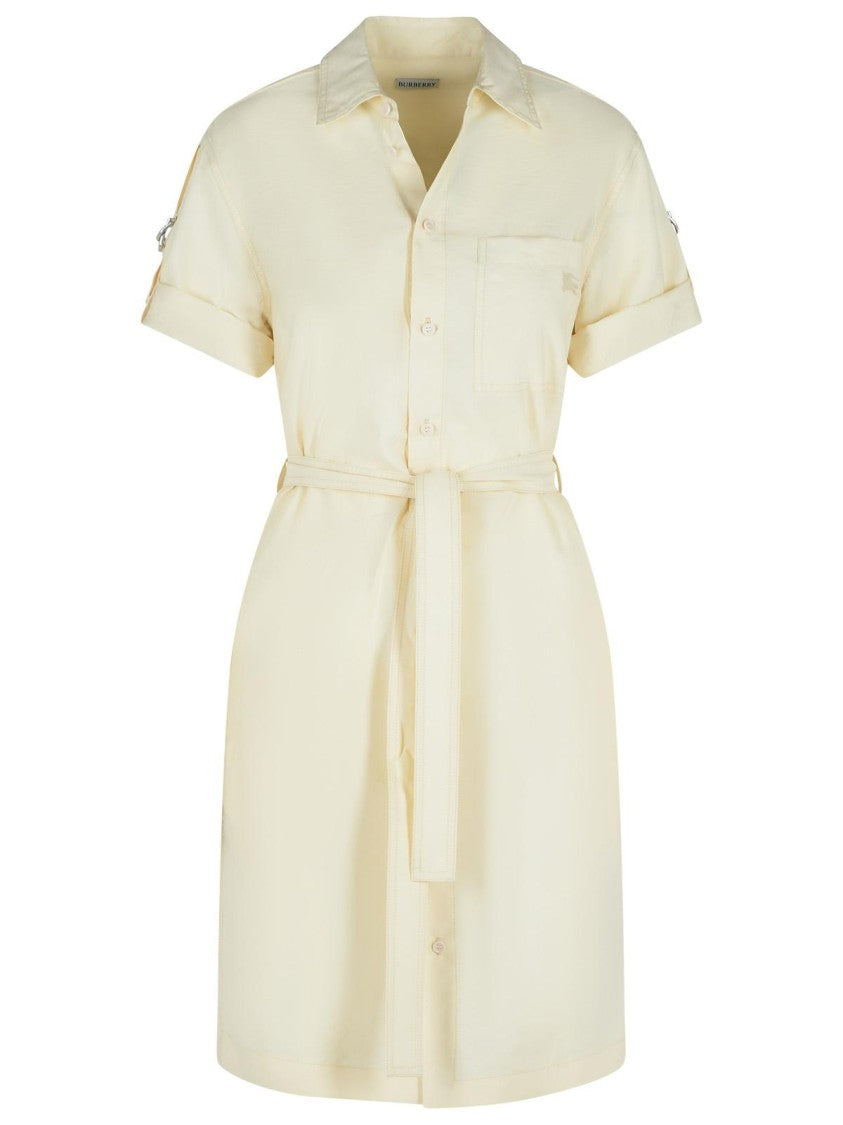 Burberry Cream Silk Blend Dress