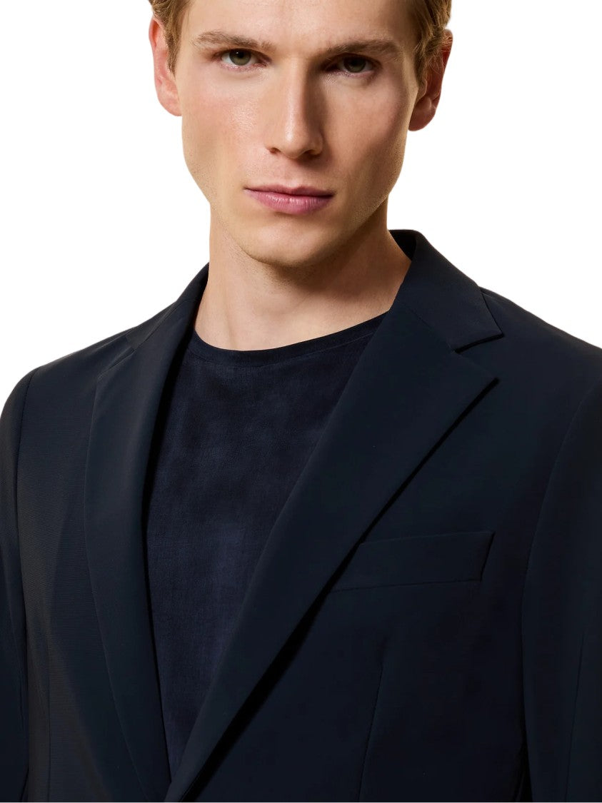 Rrd Black Surflex Single-Breasted Notched Lapel Blazer