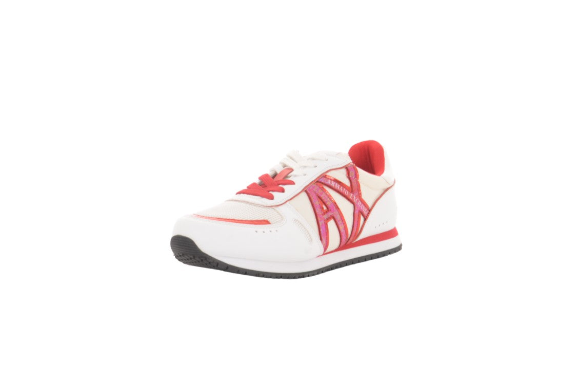 Armani Exchange White Armani Exchange Red Accent Sneakers