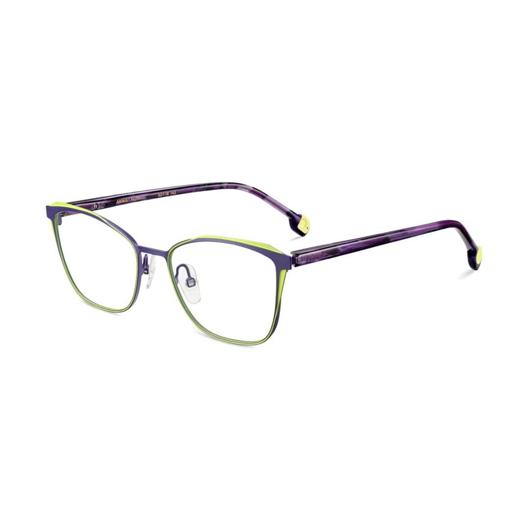 Etnia Barcelona Amma Geometric Lime Green-Outlined Metal Eyeglasses