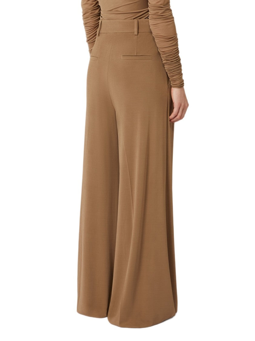 Max Mara Fluid Jersey Wide-Leg Trousers With Waist Detail