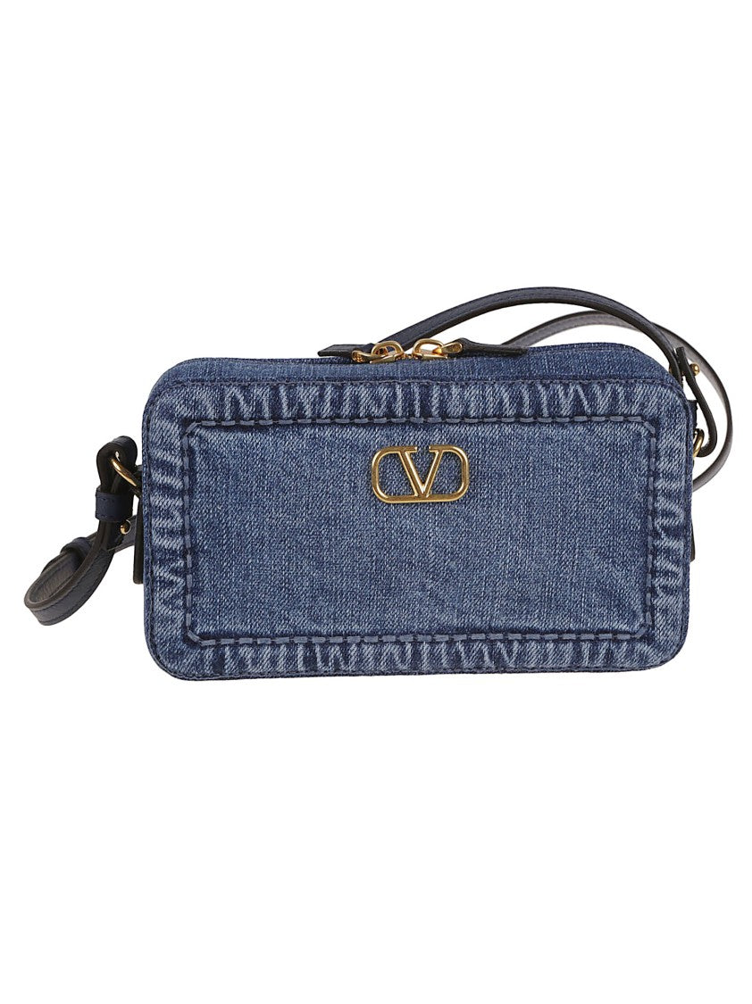 Valentino Garavani Structured Denim Mini Camera Case