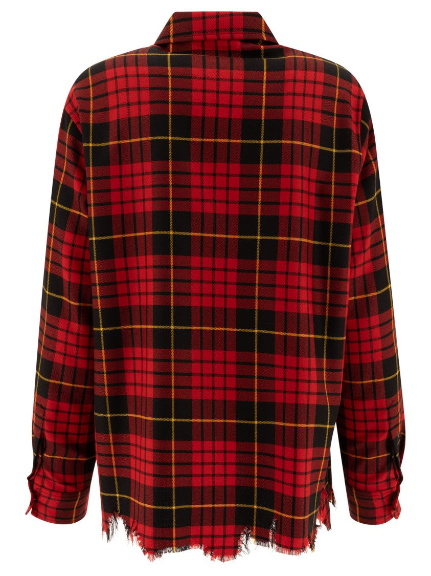 Alexander Mcqueen Distressed Tartan Overshirt