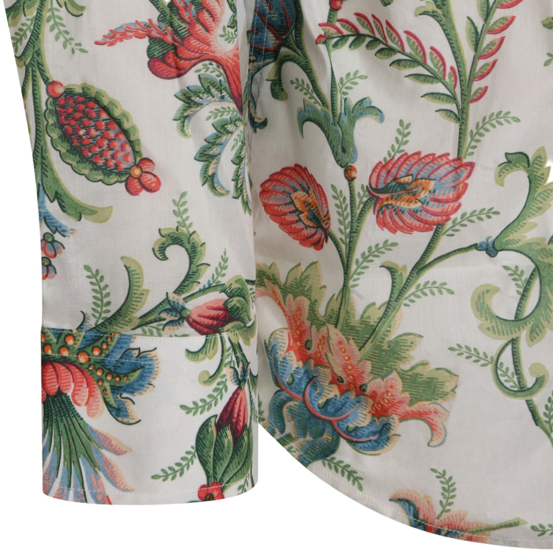 Etro Tailored White Shirt With Floral Print