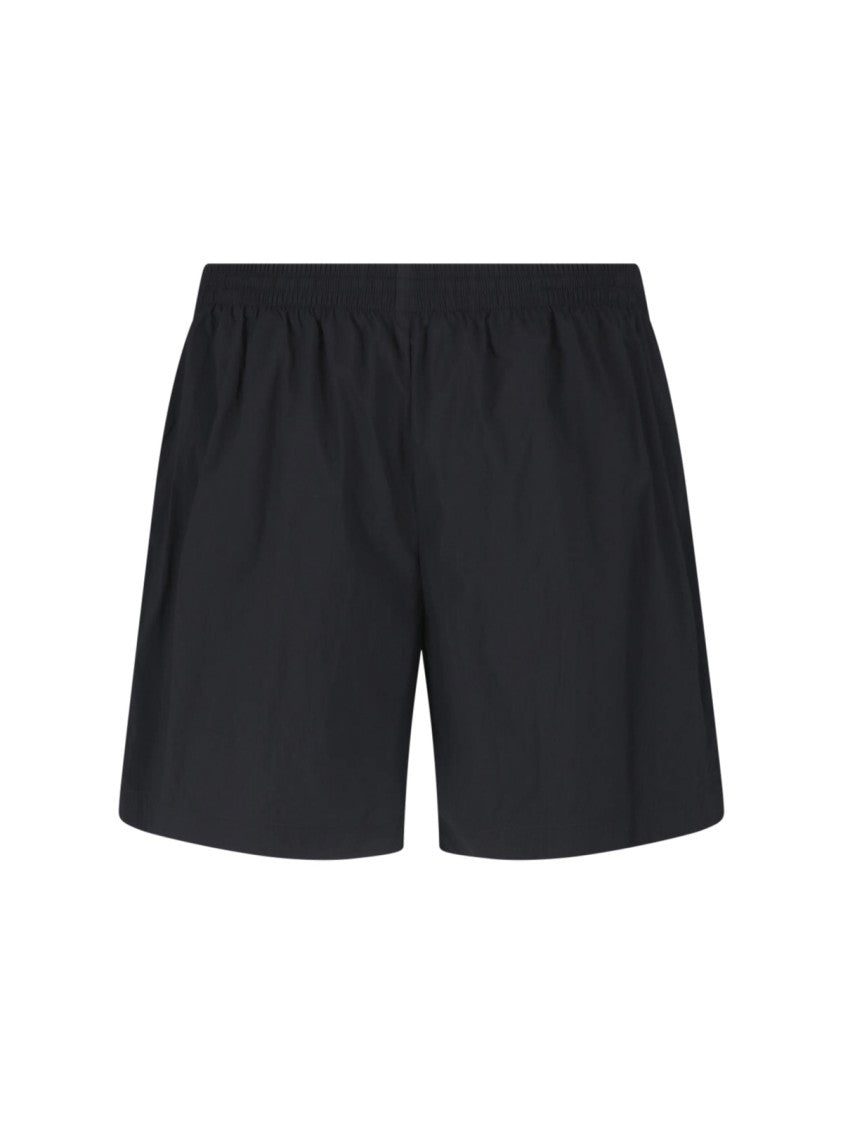 Balenciaga Minimalist Black Shorts With Elastic Waistband