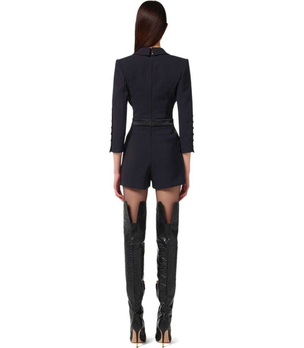 Elisabetta Franchi Black Double-Breasted Jumpsuit
