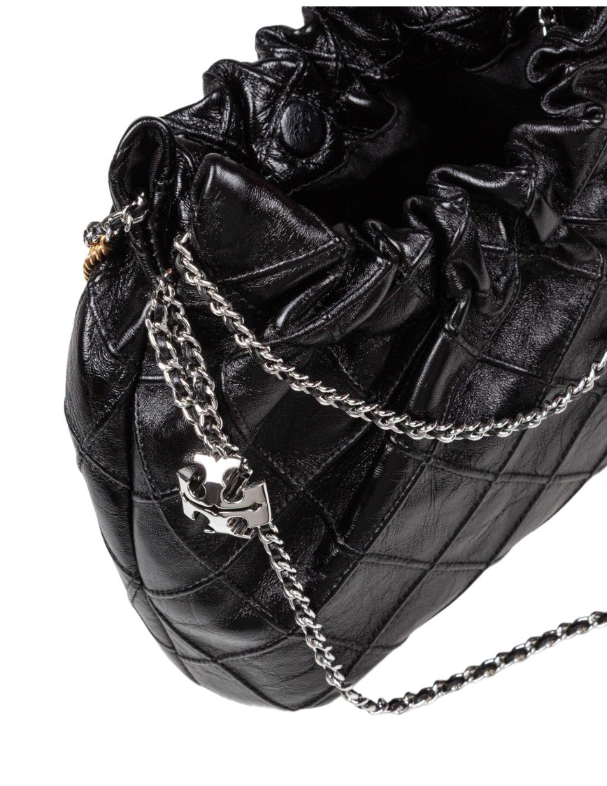 Tory Burch Borsa Hobo Fleming Mini In Nappa Colore Nero